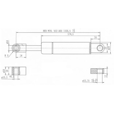 Vérin à gaz STABILUS CA095729