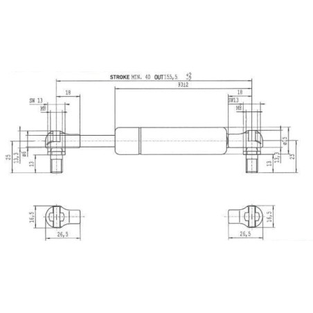Vérin à gaz STABILUS CA4846DI