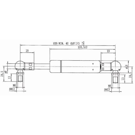 Vérin à gaz STABILUS CA9692BH
