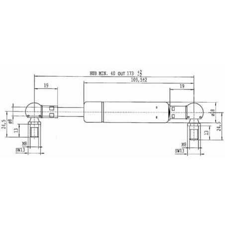 Vérin à gaz STABILUS CA9693BC
