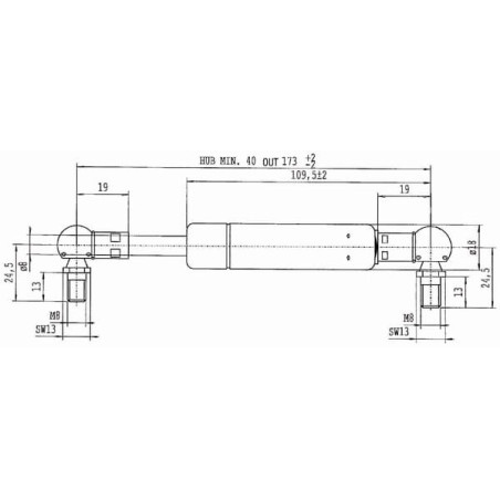 Vérin à gaz STABILUS CA9694BY