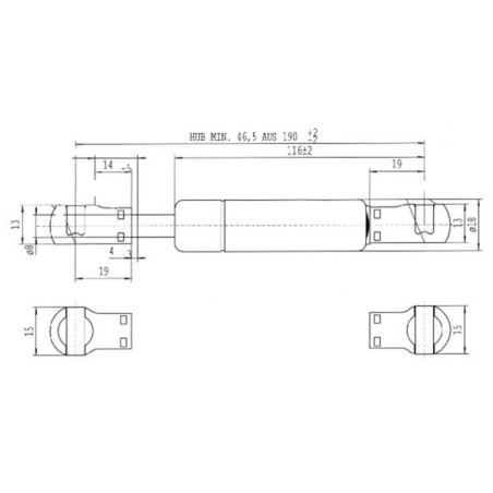 Vérin à gaz STABILUS CA1667NQ