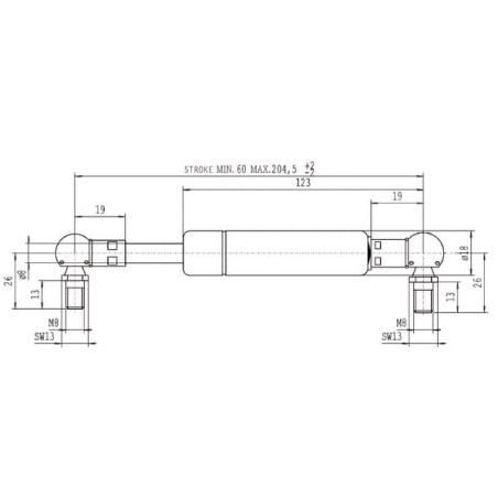 Vérin à gaz STABILUS CA760005