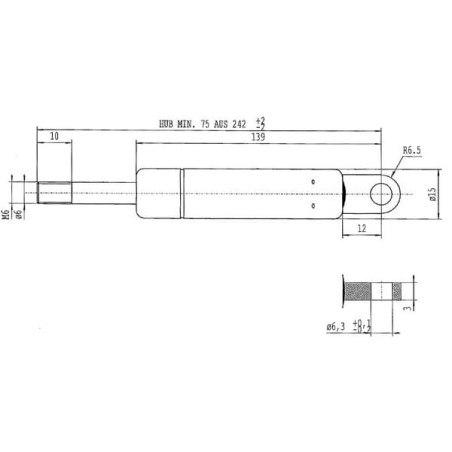Vérin à gaz STABILUS CA049301