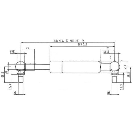 Vérin à gaz STABILUS CA6125CI