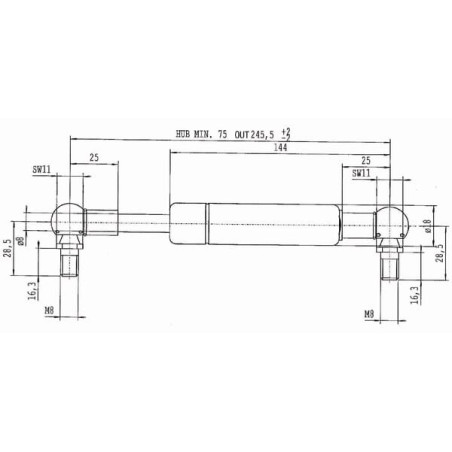 Vérin à gaz STABILUS CA375446