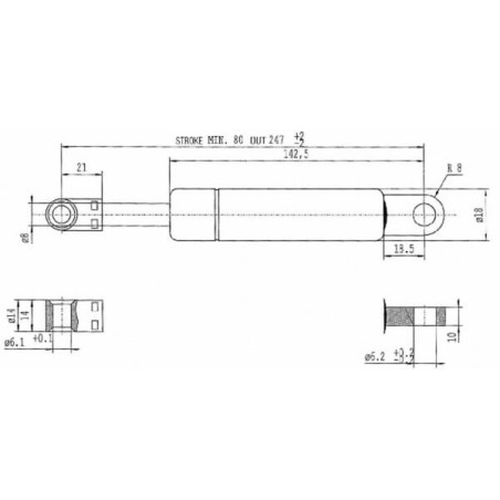 Vérin à gaz STABILUS CA044334