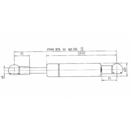 Vérin à gaz STABILUS CA551244
