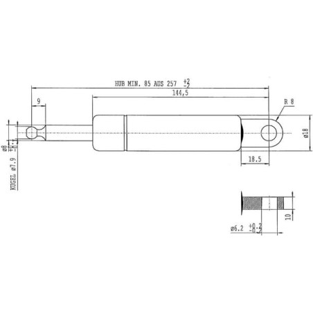 Vérin à gaz STABILUS CA052507