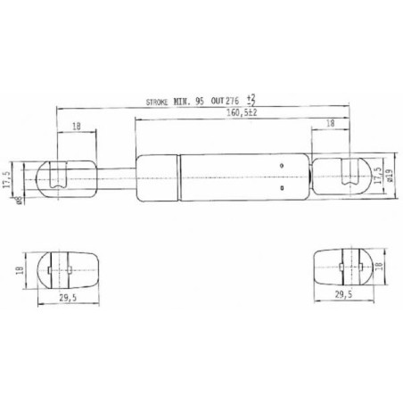Vérin à gaz STABILUS CA592331
