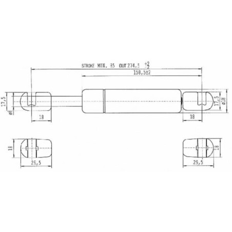 Vérin à gaz STABILUS CA516678