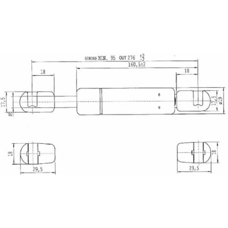 Vérin à gaz STABILUS CA592404