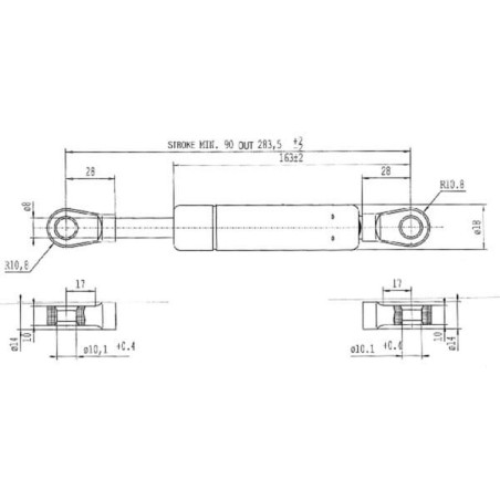 Vérin à gaz STABILUS CA050016