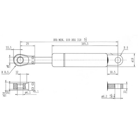 Vérin à gaz STABILUS CA053139