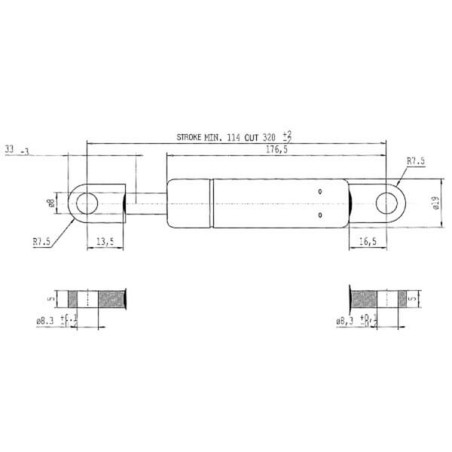 Vérin à gaz STABILUS CA0712EA