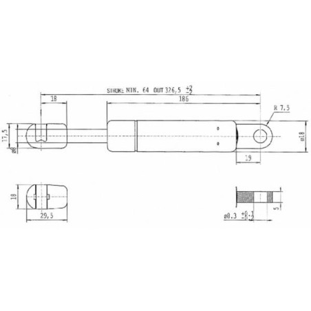 Vérin à gaz STABILUS CA641200