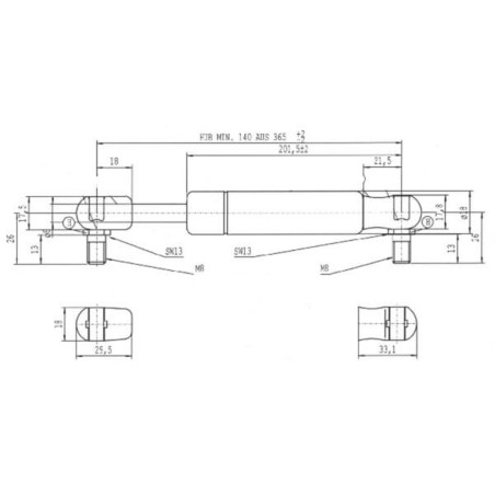 Vérin à gaz STABILUS CA083534