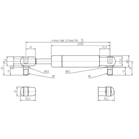 Vérin à gaz STABILUS CA095311