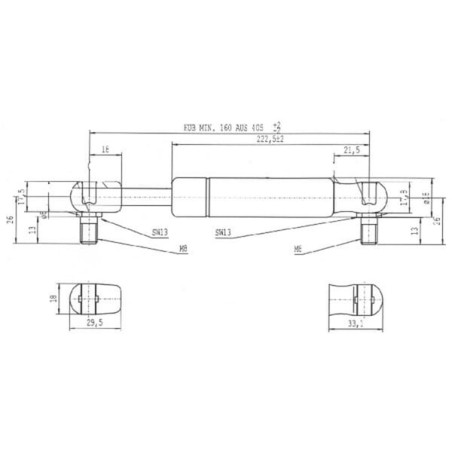 Vérin à gaz STABILUS CA083631