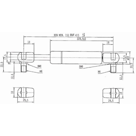 Vérin à gaz STABILUS CA656399