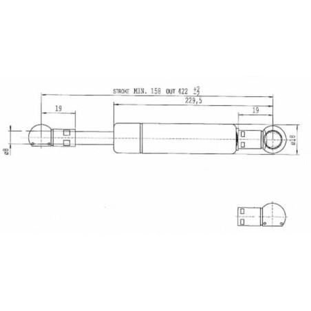 Vérin à gaz STABILUS CA045993