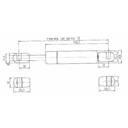 Vérin à gaz L475-150N STABILUS CA722391