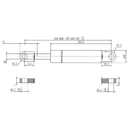 Vérin à gaz L485-150N STABILUS CA094854