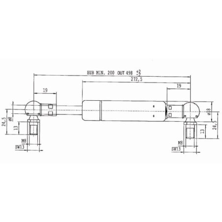 Vérin à gaz L498-210N STABILUS CA047627