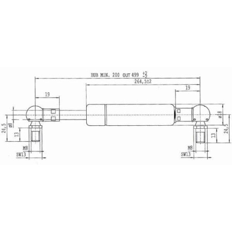 Vérin à gaz L499-100N STABILUS CA052590