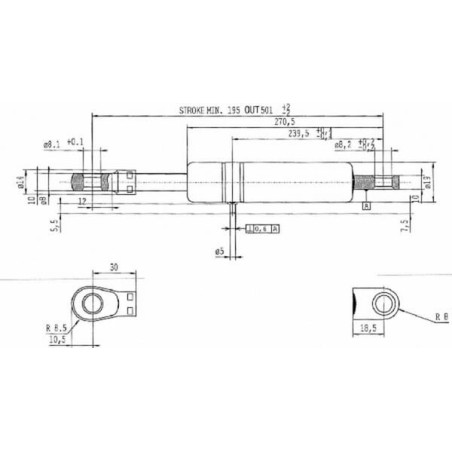 Vérin à gaz L500-220N STABILUS CA047678