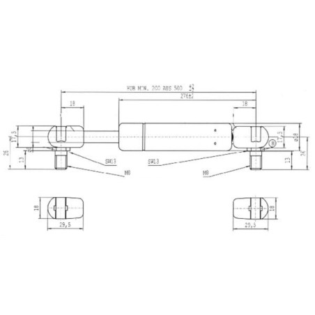 Vérin à gaz L500-250N STABILUS CA167703