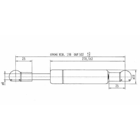 Vérin à gaz L505-230N STABILUS CA079499