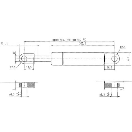 Vérin à gaz L580-400N STABILUS CA084778