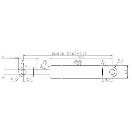 Vérin à gaz L600-150N STABILUS CA049670