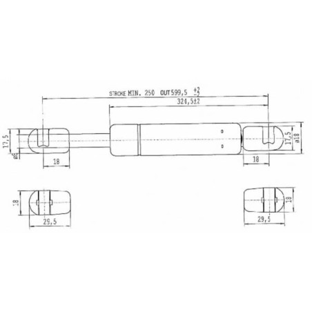Vérin à gaz L600-150N STABILUS CA592242