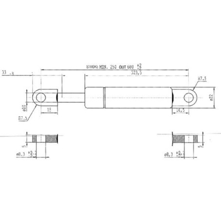 Vérin à gaz L600-200N STABILUS CA102911