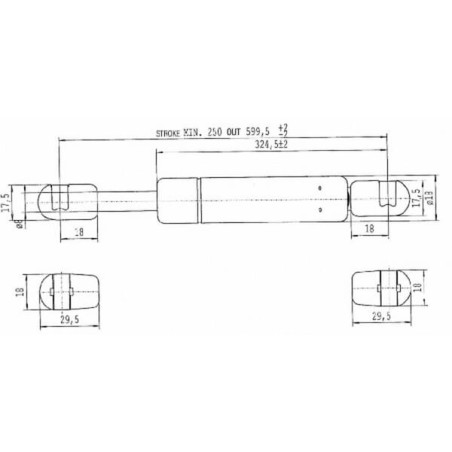 Vérin à gaz L600-250N STABILUS CA592269