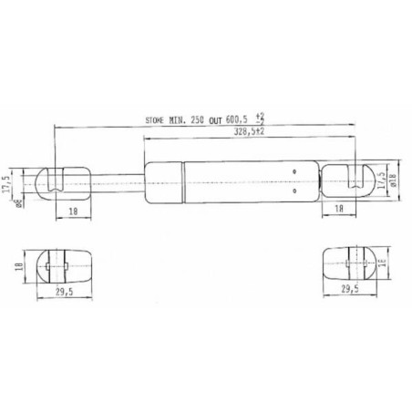Vérin à gaz L600-300N STABILUS CA575798