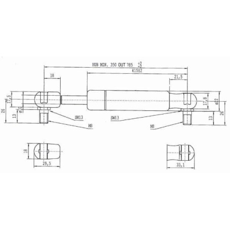 Vérin à gaz L785-150N STABILUS CA095443