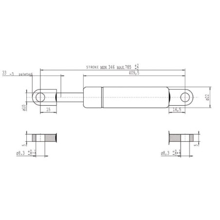 Vérin à gaz L785-250N STABILUS CA095133