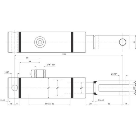 Vérin de frein UNIVERSEL BC25100