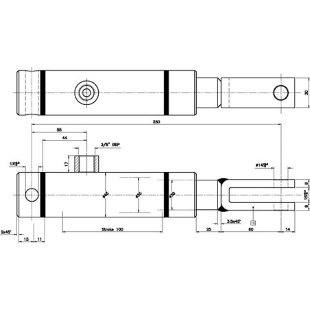Vérin de frein UNIVERSEL BC30100