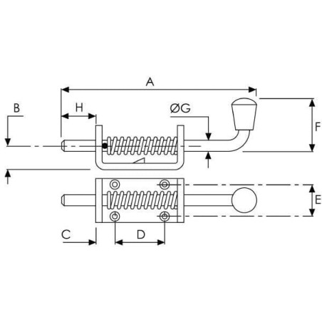 Verrou avec ressort 3-8" UNIVERSEL TO4205A
