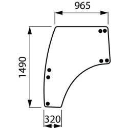 Vitre de porte gauche UNIVERSEL 3674696M1N
