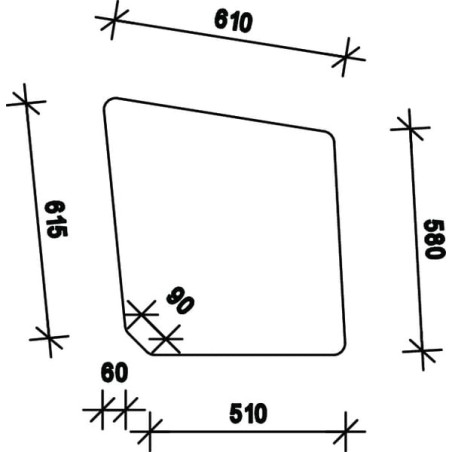 Vitre de porte UNIVERSEL D7716