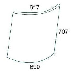 Vitre avant gauche supérieure UNIVERSEL R50755N