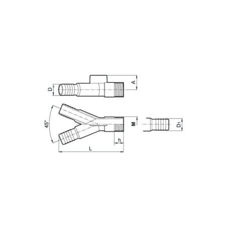Raccord en Y ARAG 140001AKB