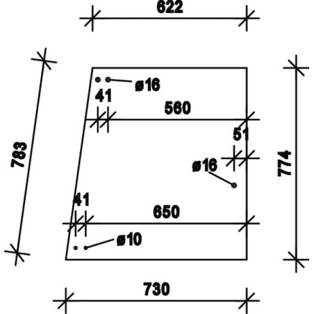 Vitre latérale UNIVERSEL D4018