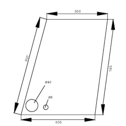 Vitre de porte UNIVERSEL D6906