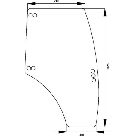 Vitre de porte CLAAS 6000106469